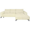 ECKSOFA  in Chenille Creme  279/222 cm  - Creme/Schwarz, KONVENTIONELL, Kunststoff/Textil (279/222cm) - Hom`in
