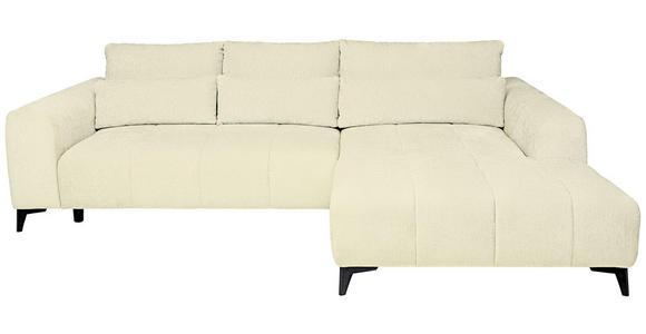 ECKSOFA  in Chenille Creme  279/222 cm  - Creme/Schwarz, KONVENTIONELL, Kunststoff/Textil (279/222cm) - Hom`in