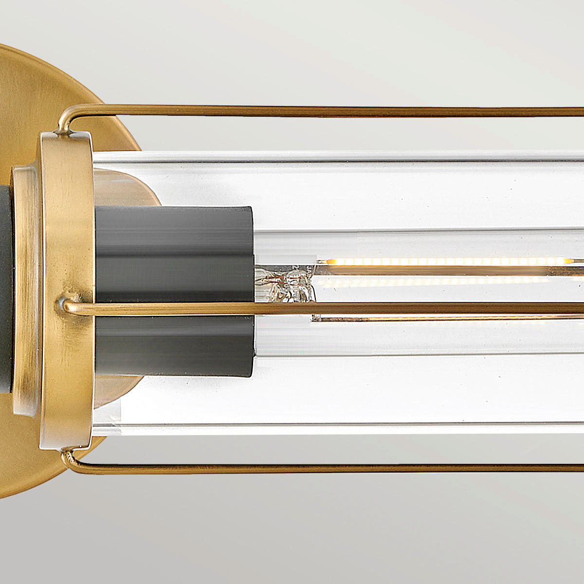 BADEZIMMER-WANDLEUCHTE - Messingfarben/Schwarz, Konventionell, Glas/Metall (12,2cm) - Elstead Lighting