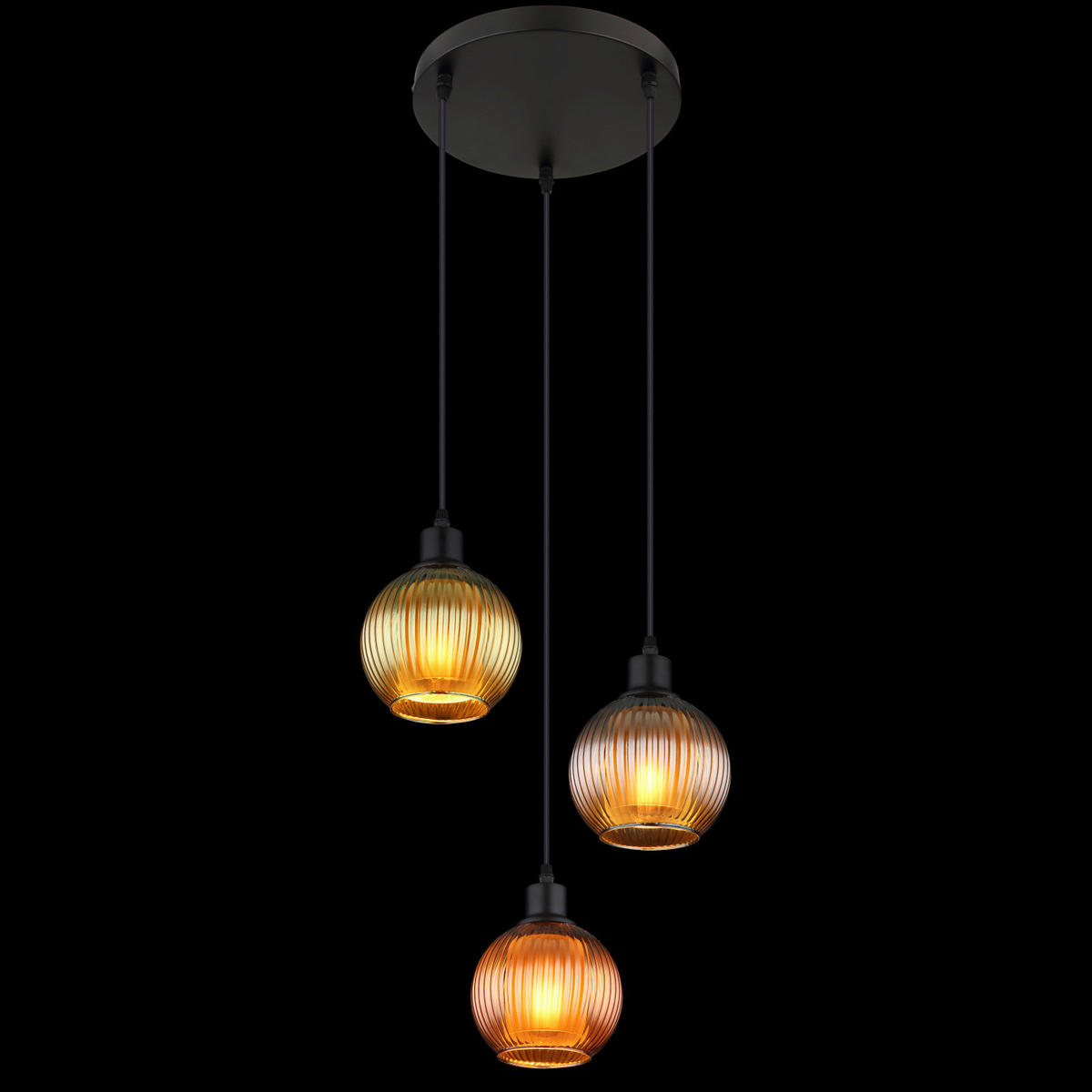 HÄNGELEUCHTE 36/120 cm  - Multicolor/Schwarz, Trend, Glas/Metall (36/120cm) - Globo