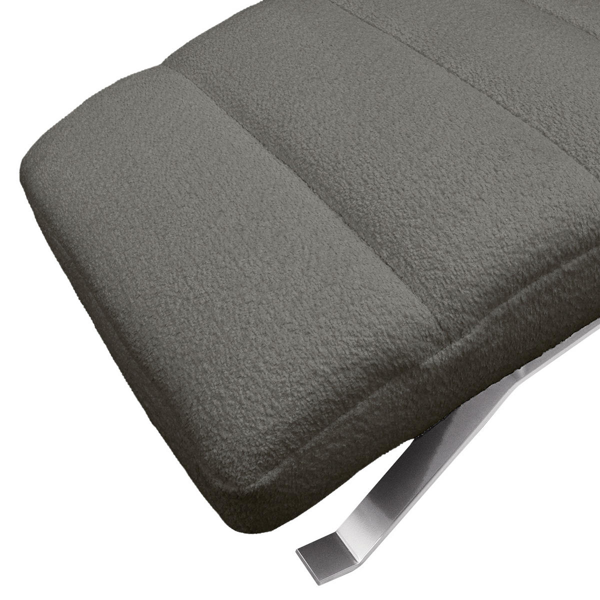 RELAXLIEGE SWING Bouclé Anthrazit  - Anthrazit/Silberfarben, Design, Textil/Metall (65/65-95/171cm) - Livetastic