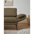 ECKSOFA  in Flachgewebe Khaki Armteilverstellung, Relaxfunktion, Drehsitzfunktion  175-224/255-365 cm  - Khaki/Schwarz, Design, Textil/Metall (175-224/255-365cm) - Dieter Knoll
