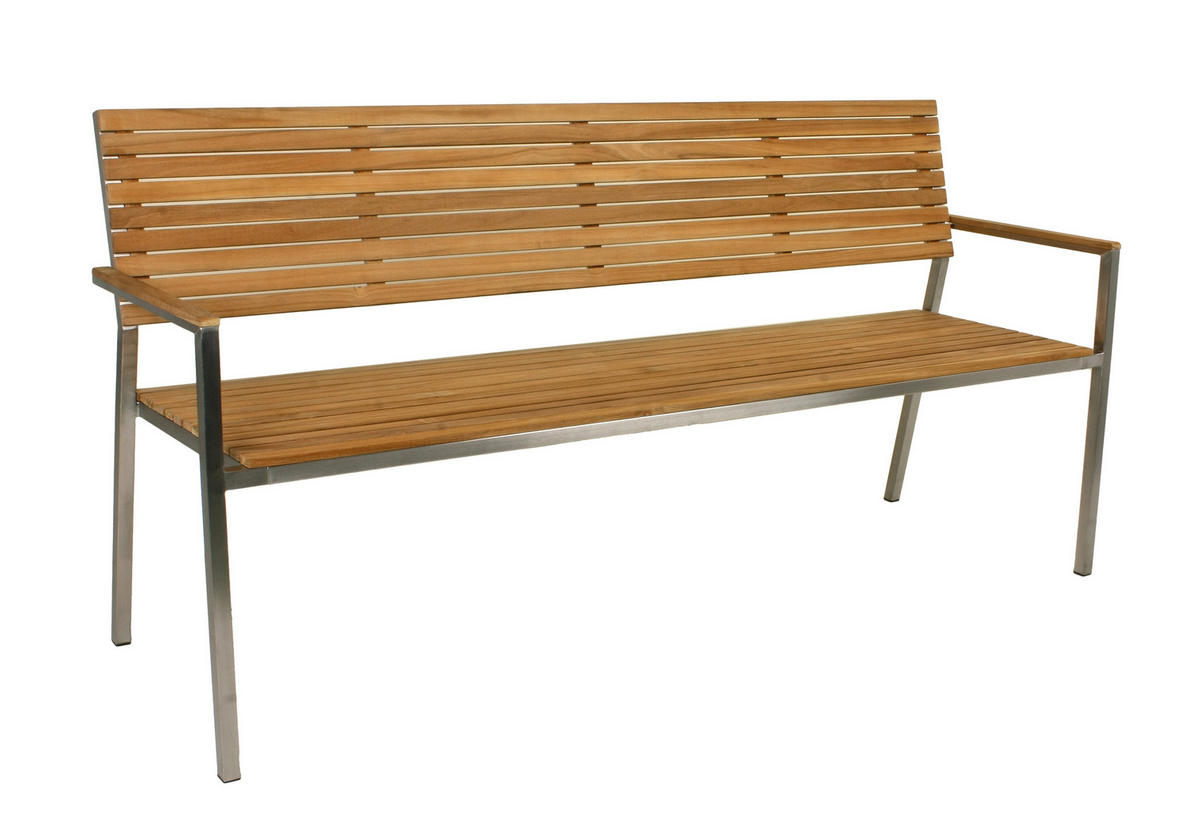 GARTENTISCHGRUPPE  - Silberfarben/Braun, Basics, Holz/Metall - Gardenson