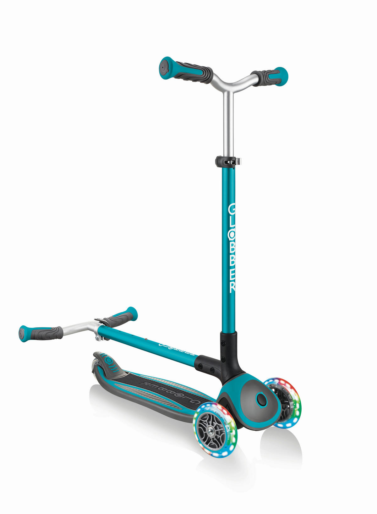 KINDERSCOOTER 662 Globber Master Lights  - Türkis/Schwarz, Basics, Kunststoff (61/94/37cm) - GLOBBER