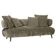 BIGSOFA Chenille Taupe  - Taupe/Schwarz, Design, Holz/Textil (245/85/110cm) - Landscape