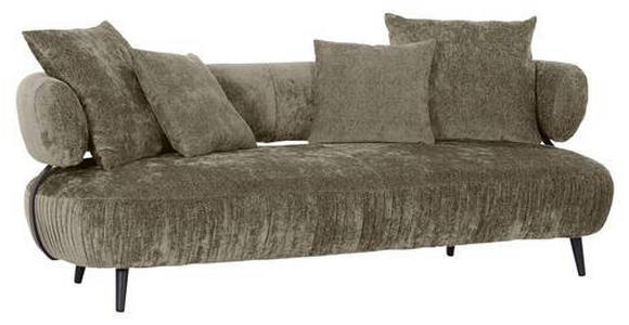 BIGSOFA Chenille Taupe  - Taupe/Schwarz, Design, Holz/Textil (245/85/110cm) - Landscape