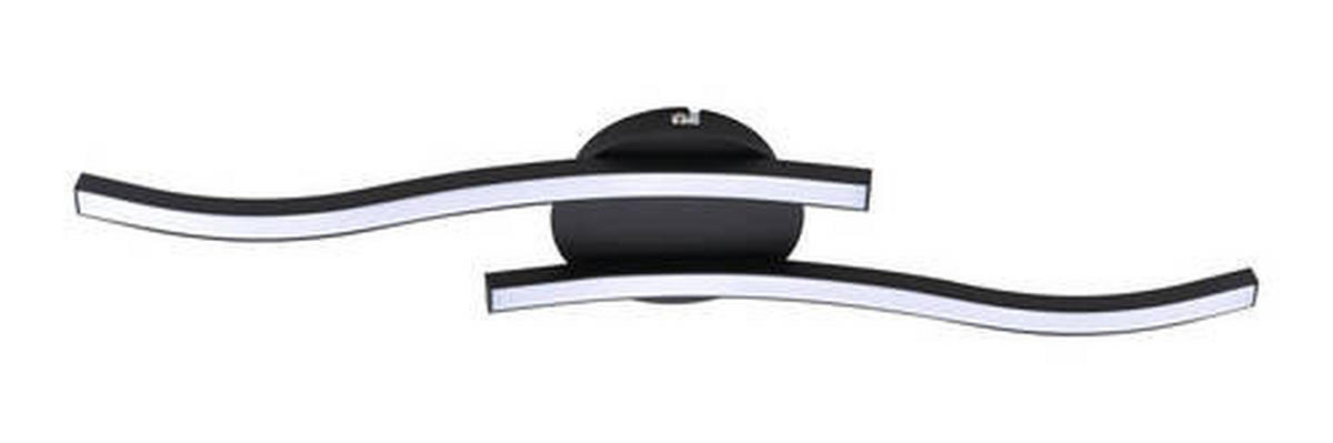 STROPNÉ LED SVIETIDLO, 55,5/12/7 cm - čierna, Basics, kov/plast (55,5/12/7cm) - Novel