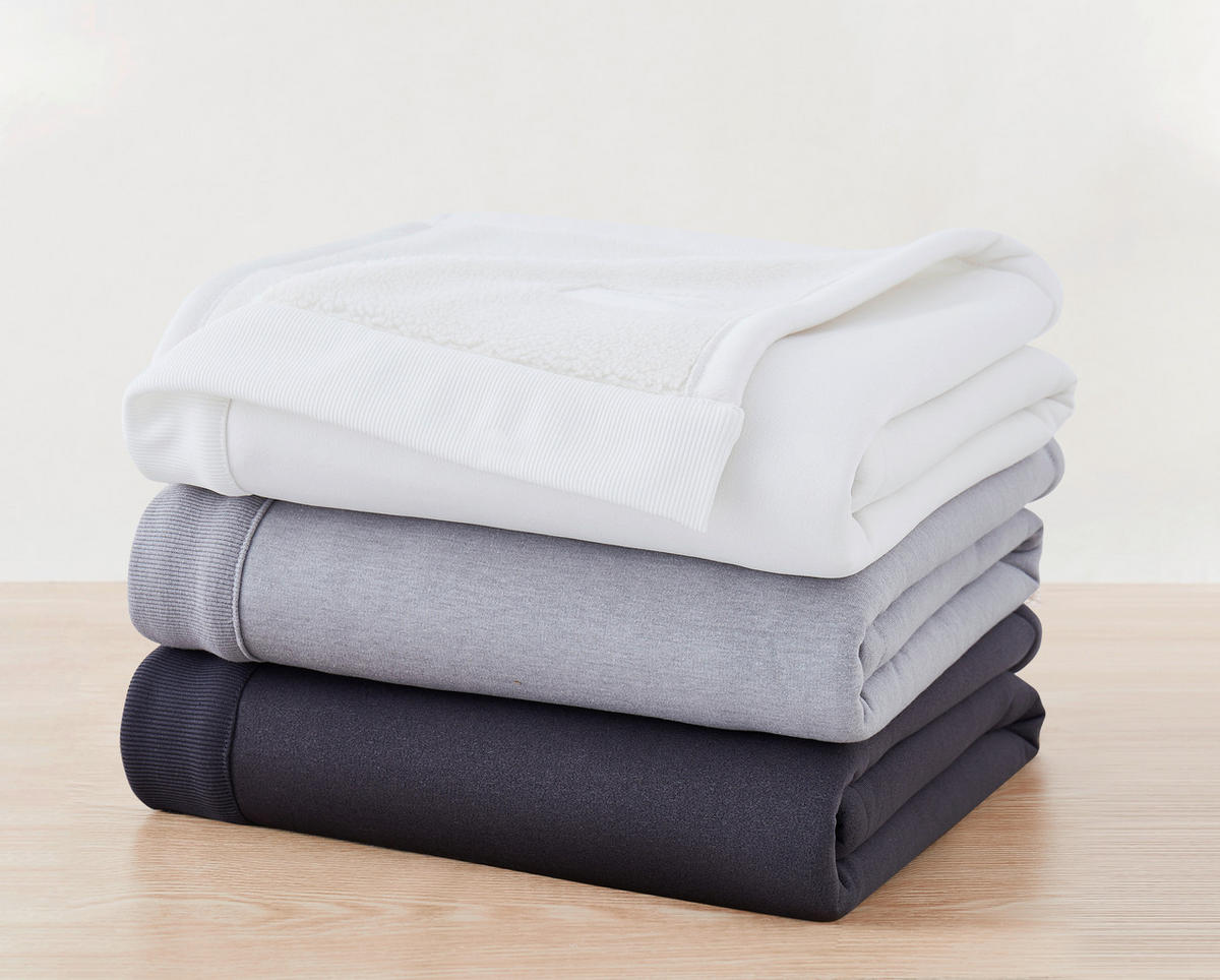 WOHNDECKE Sherpa Rib 127/178 cm  - Hellgrau/Grau, Basics, Textil (127/178cm) - Calvin Klein