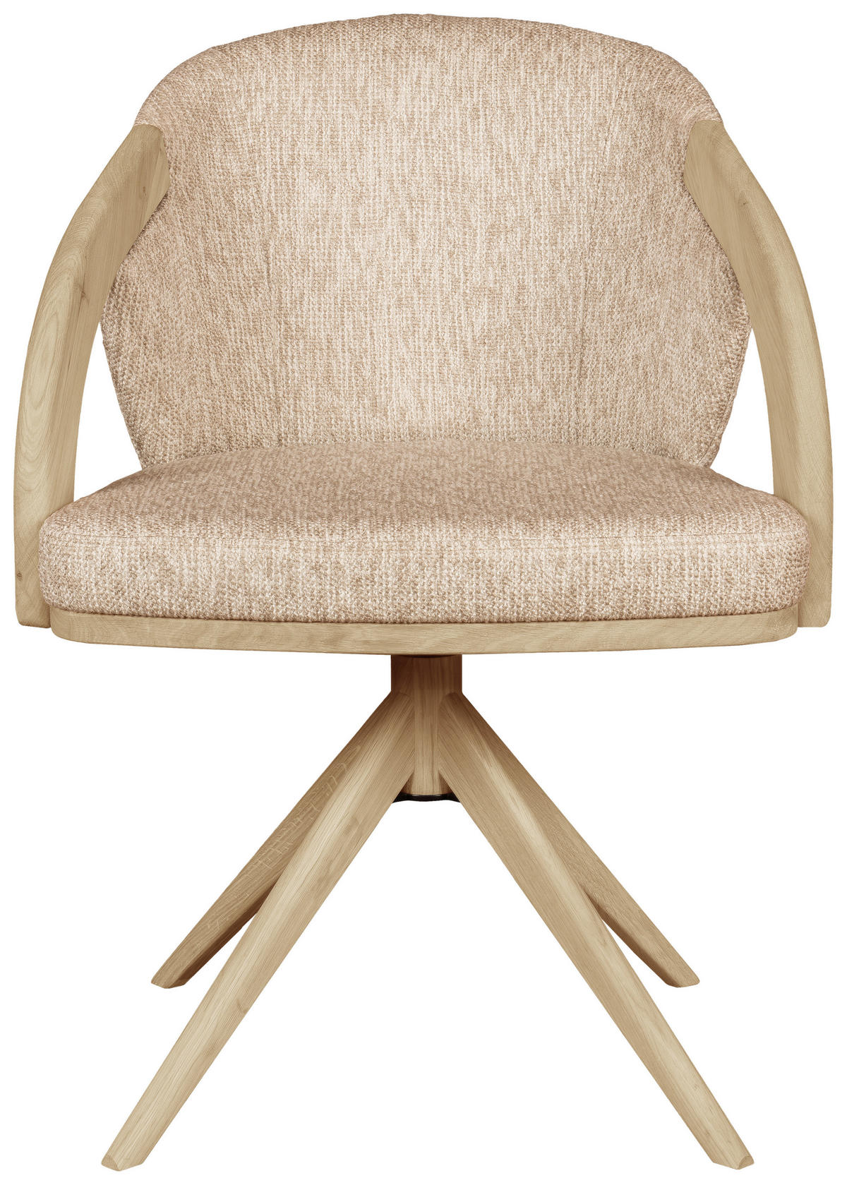ARMLEHNSTUHL  Sitzfläche 360° drehbar   Taupe, Eichefarben  - Taupe/Eichefarben, KONVENTIONELL, Holz/Textil (59/85/57cm) - Linea Natura