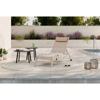 SONNENLIEGE 198/34/87/62 cm  - Creme, MODERN, Textil/Metall (198/34/87/62cm) - Ambia Garden