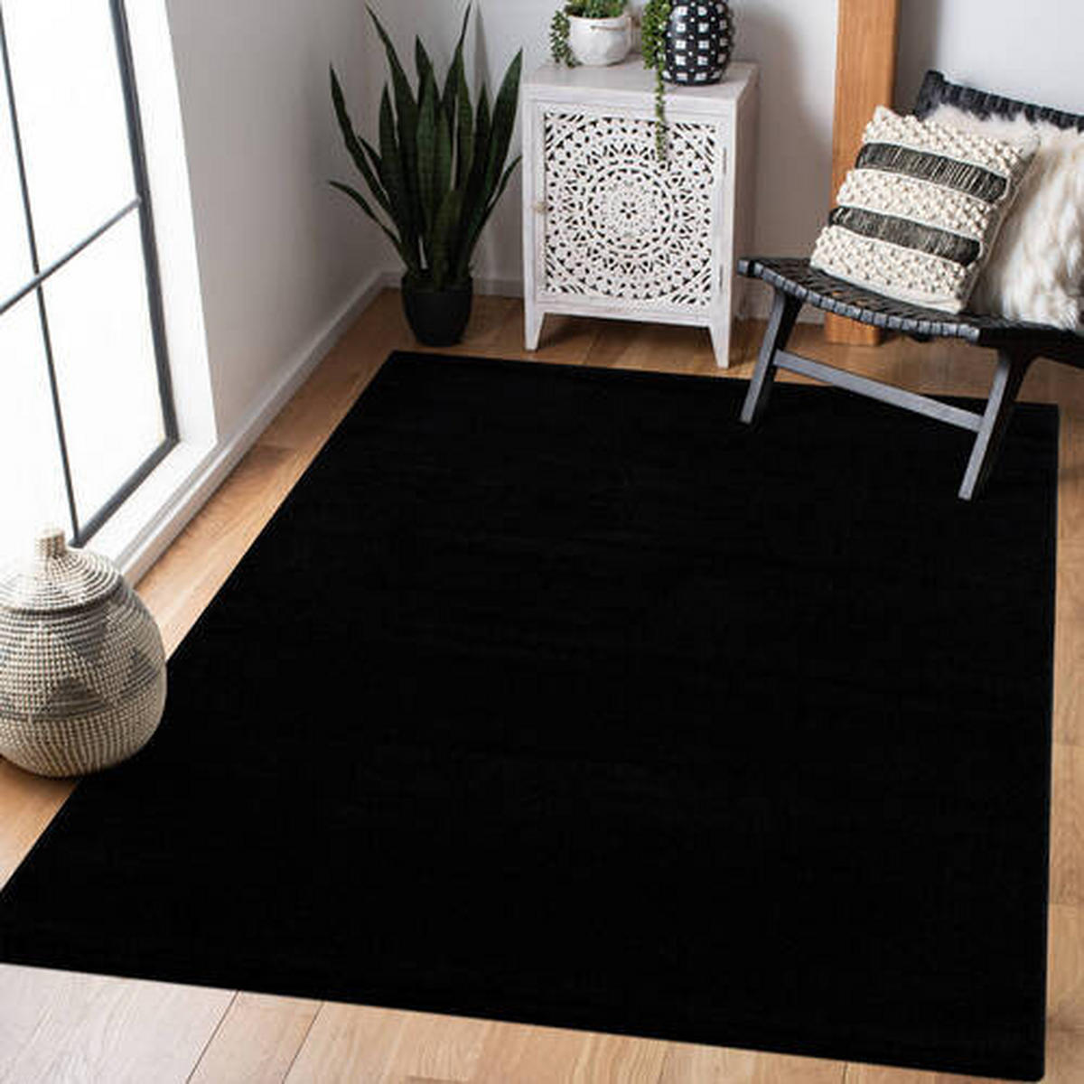 TKANA PREPROGA  Uni     120/170 cm    tkano  črna  - črna, Trendi, umetna masa/tekstil (120/170cm)