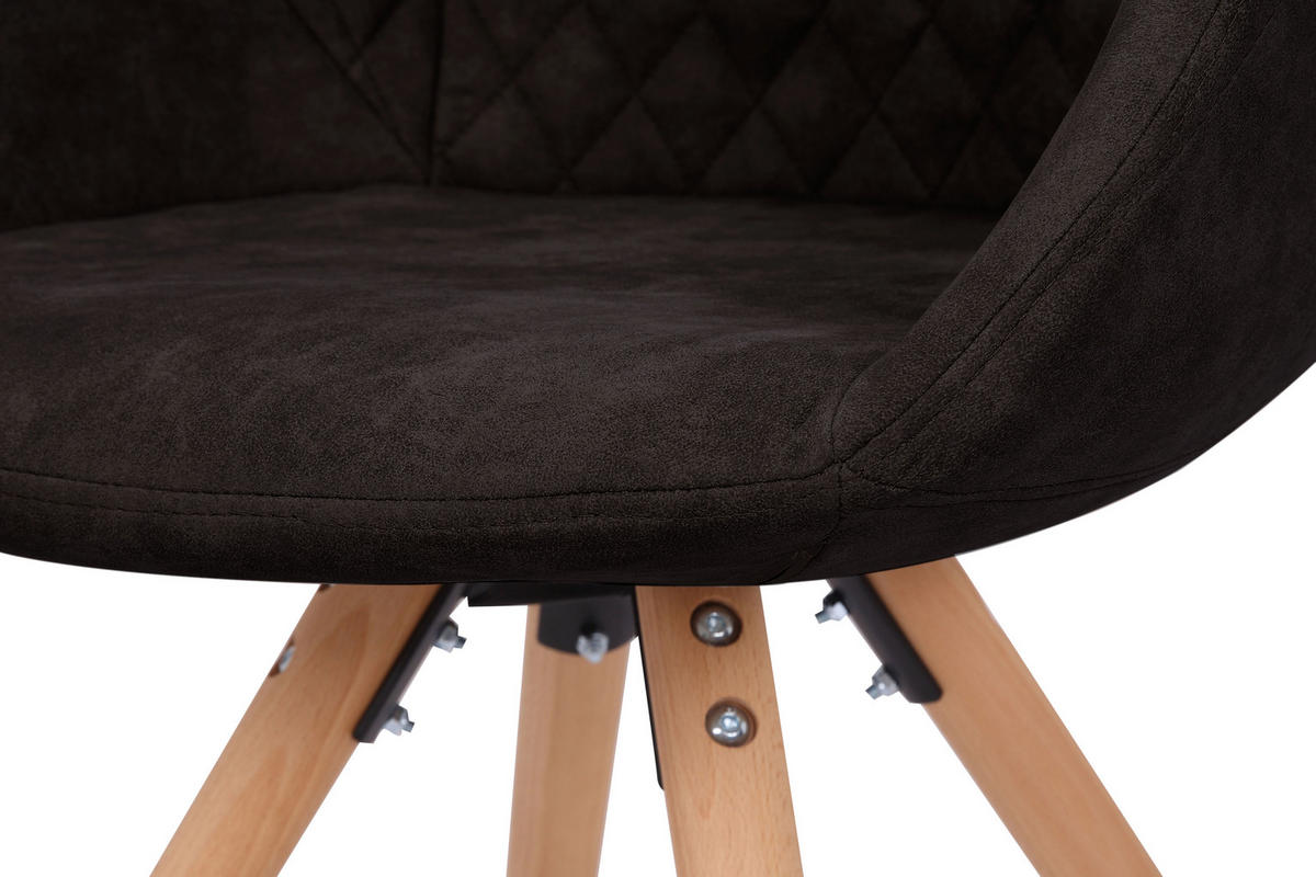 ARMLEHNSTUHL-SET 2 Stück  in  - Schwarz/Braun, MODERN, Holz/Textil (59/82/55cm) - Kayoom