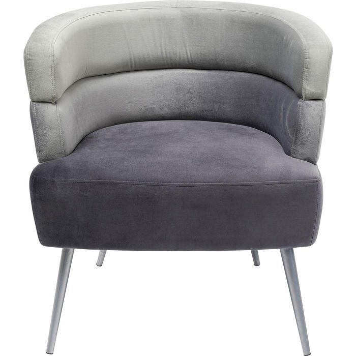 COCKTAILSESSEL Samt Grau, Hellgrau    - Silberfarben/Hellgrau, Trend, Textil/Metall (65/74/64cm) - Kare-Design