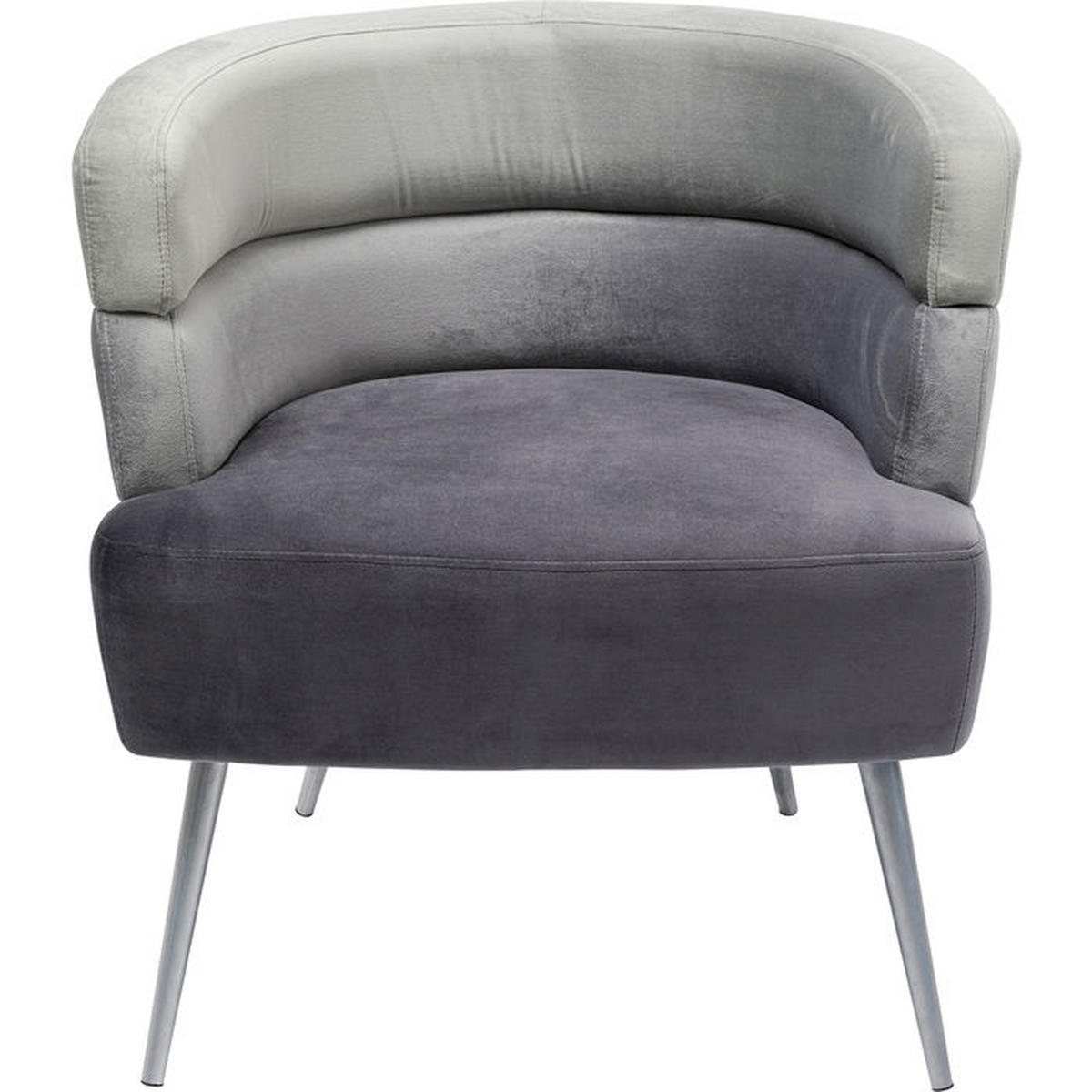 COCKTAILSESSEL Samt Grau, Hellgrau    - Silberfarben/Hellgrau, Trend, Textil/Metall (65/74/64cm) - Kare-Design