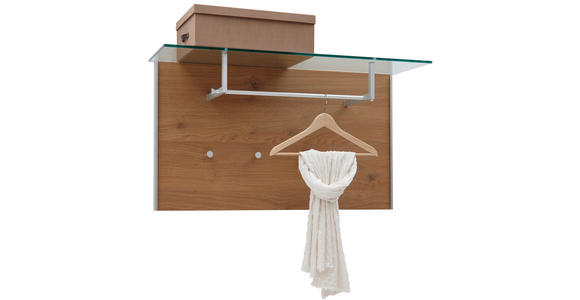 GARDEROBENPANEEL Eichefarben, Alufarben - Eichefarben/Alufarben, Design, Glas/Metall (105/57/32,5cm) - Dieter Knoll