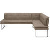 ECKBANK 253/174 cm Mikrofaser Taupe, Chromfarben Metall   - Taupe/Chromfarben, Design, Textil/Metall (253/174cm) - Novel