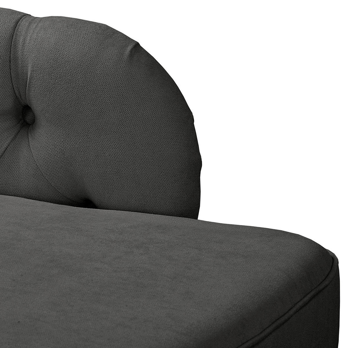 RÉCAMIERE Pako in Mikrofaser Dunkelgrau  - Dunkelgrau/Braun, Design, Holz/Textil (185/93/75cm) - Livetastic