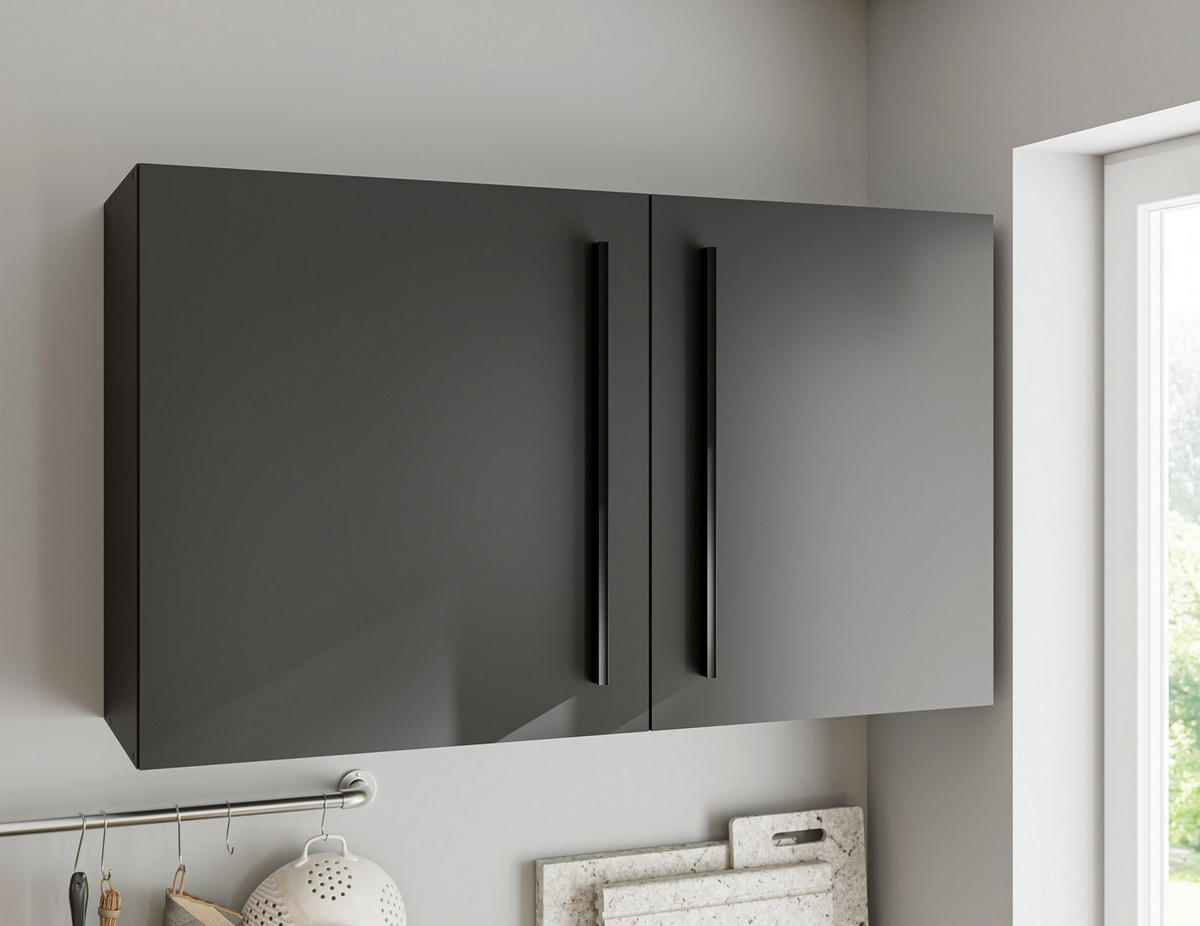 KÜCHENBLOCK 250 cm  in Schwarz  - Eichefarben/Schwarz, LIFESTYLE, Holzwerkstoff/Kunststoff (250cm) - P & B