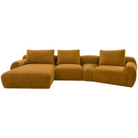 ECKSOFA Senfgelb Chenille  - Senfgelb/Schwarz, KONVENTIONELL, Kunststoff/Textil (176/362cm) - Carryhome