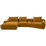 ECKSOFA in Chenille Senfgelb  176/362 cm  - Senfgelb/Schwarz, KONVENTIONELL, Kunststoff/Textil (176/362cm) - Carryhome