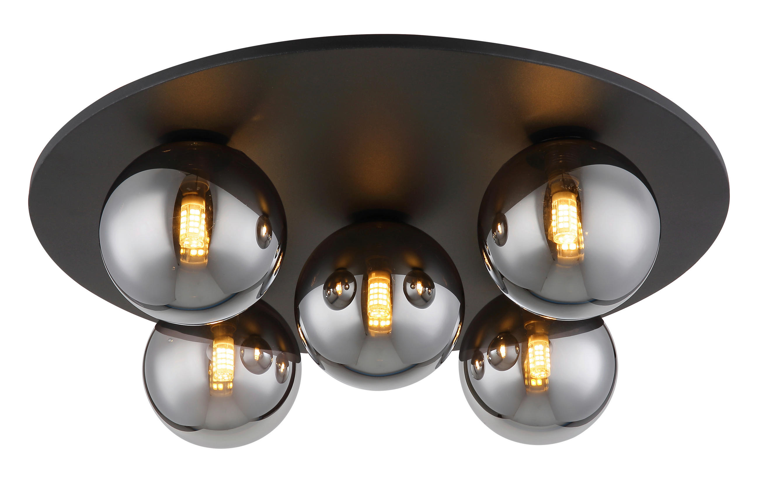 LED-DECKENLEUCHTE 3,5 W  50/15,5 cm    - Schwarz, Design, Glas/Metall (50/15,5cm) - Globo