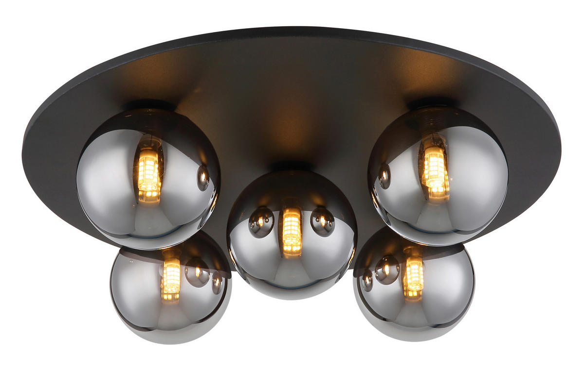 LED-TAKLAMPA RIHA 3,5 W 50/15,5 cm  - svart, Design, metall/glas (50/15,5cm) - Globo