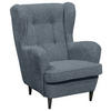 OHRENSESSEL in Mikrovelours Blau  - Blau/Schwarz, Basics, Holz/Textil (78/102/98cm) - MID.YOU