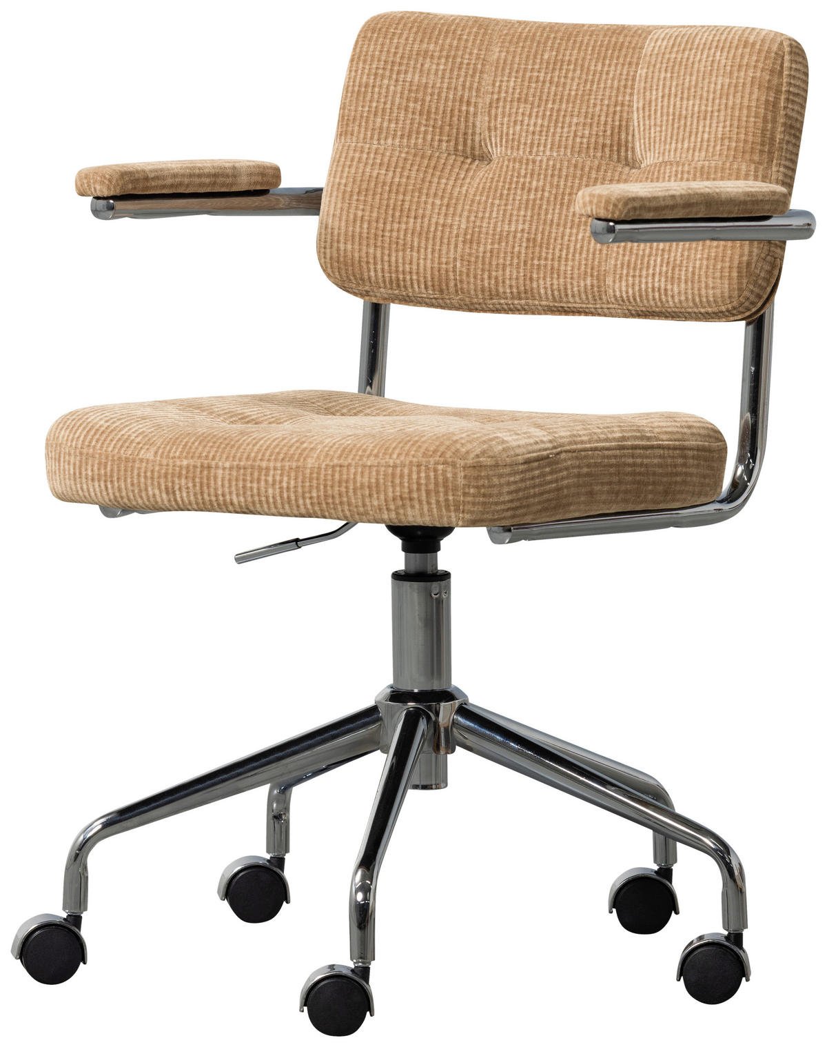 DREHSTUHL gerippt Sandfarben  - Sandfarben/Chromfarben, MODERN, Kunststoff/Textil (54/87/60cm) - Livetastic