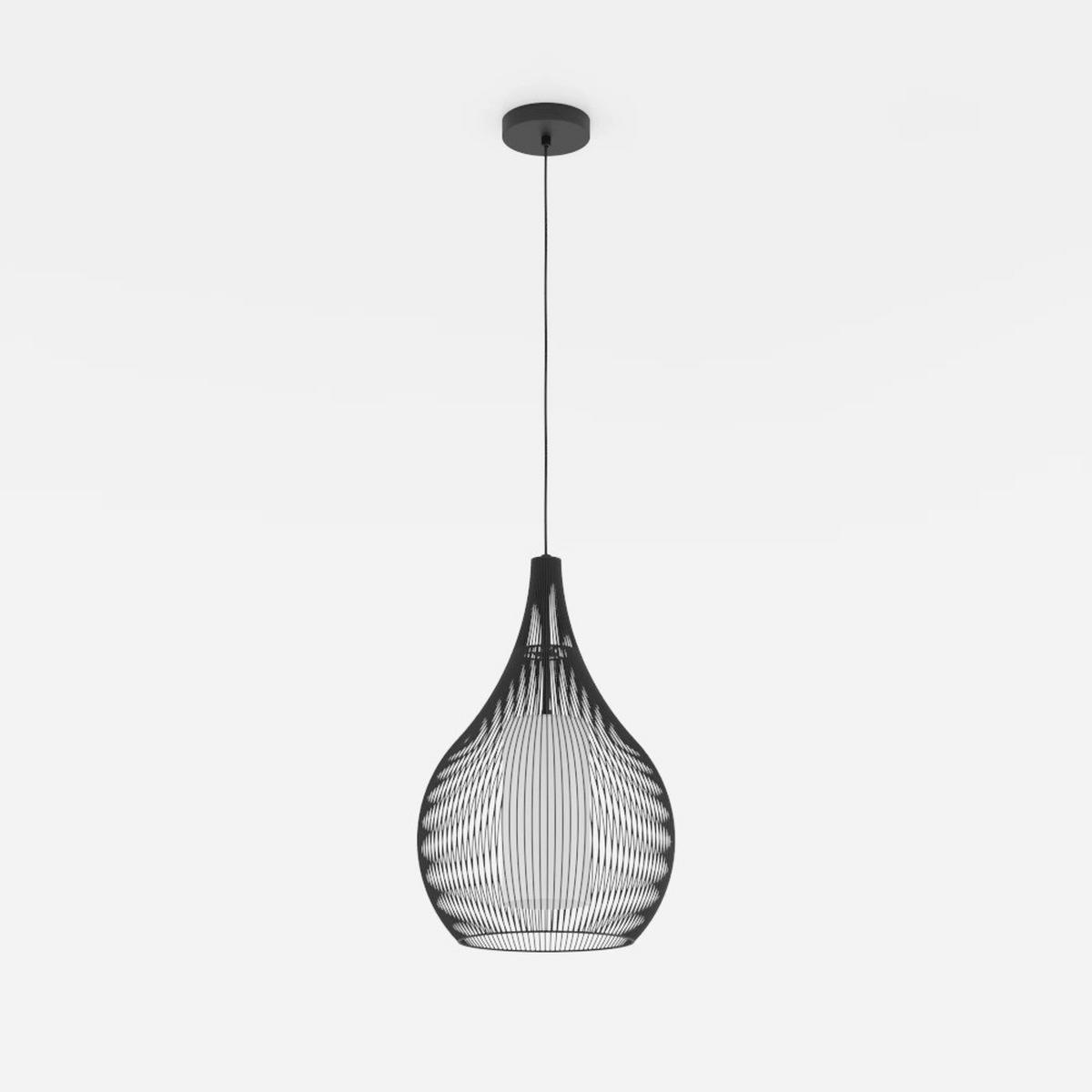 HÄNGELEUCHTE 42,5/110 cm  - Schwarz/Weiß, Design, Glas/Metall (42,5/110cm)
