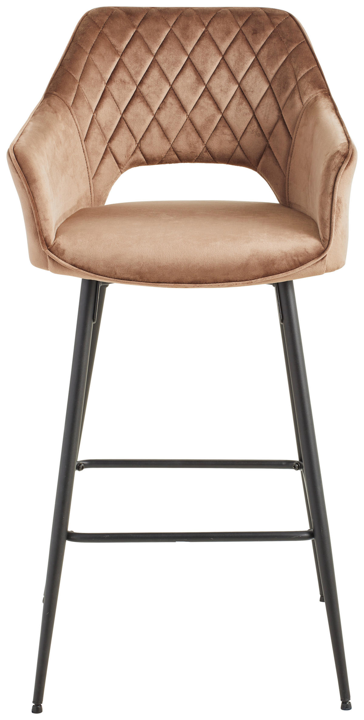 BARHOCKER in Schwarz, Taupe  - Taupe/Schwarz, Modern, Textil/Metall (55/105/53cm) - MID.YOU