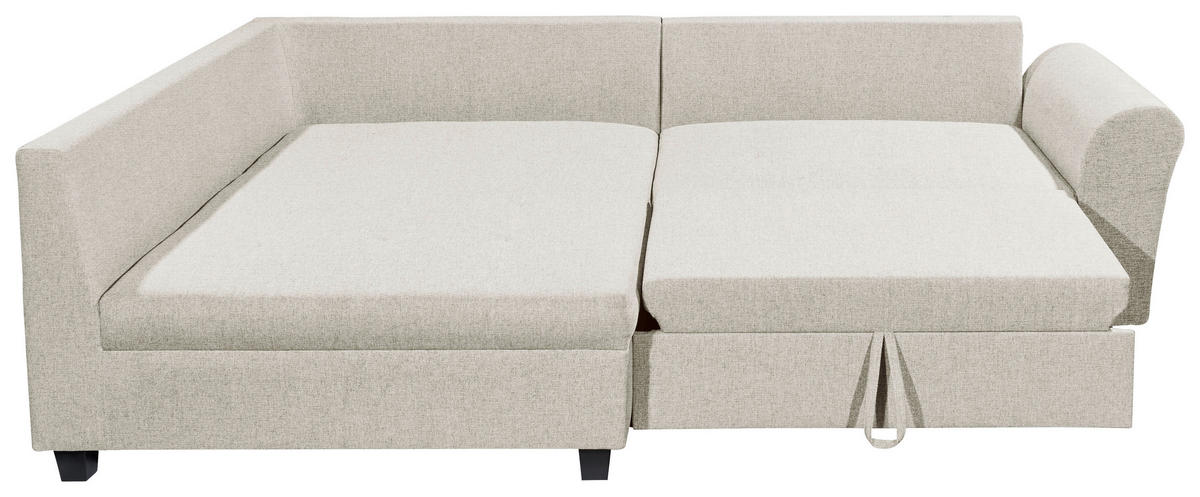 ECKSOFA in Webstoff Beige  - Beige/Schwarz, Modern, Kunststoff/Textil (175/252cm) - Livetastic