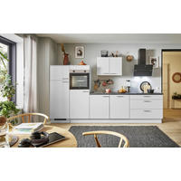 KÜCHENBLOCK PN 80 330 cm  in Graphitfarben, Hellgrau  - Edelstahlfarben/Hellgrau, Design, Holzwerkstoff/Metall (330cm) - Pino