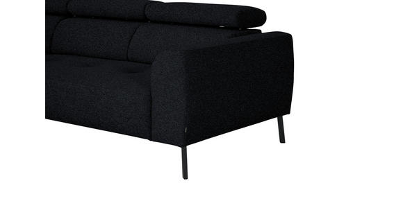 ECKSOFA in Chenille Anthrazit 205/280 cm - Anthrazit/Schwarz, Design, Textil/Metall (205/280cm) - Xora