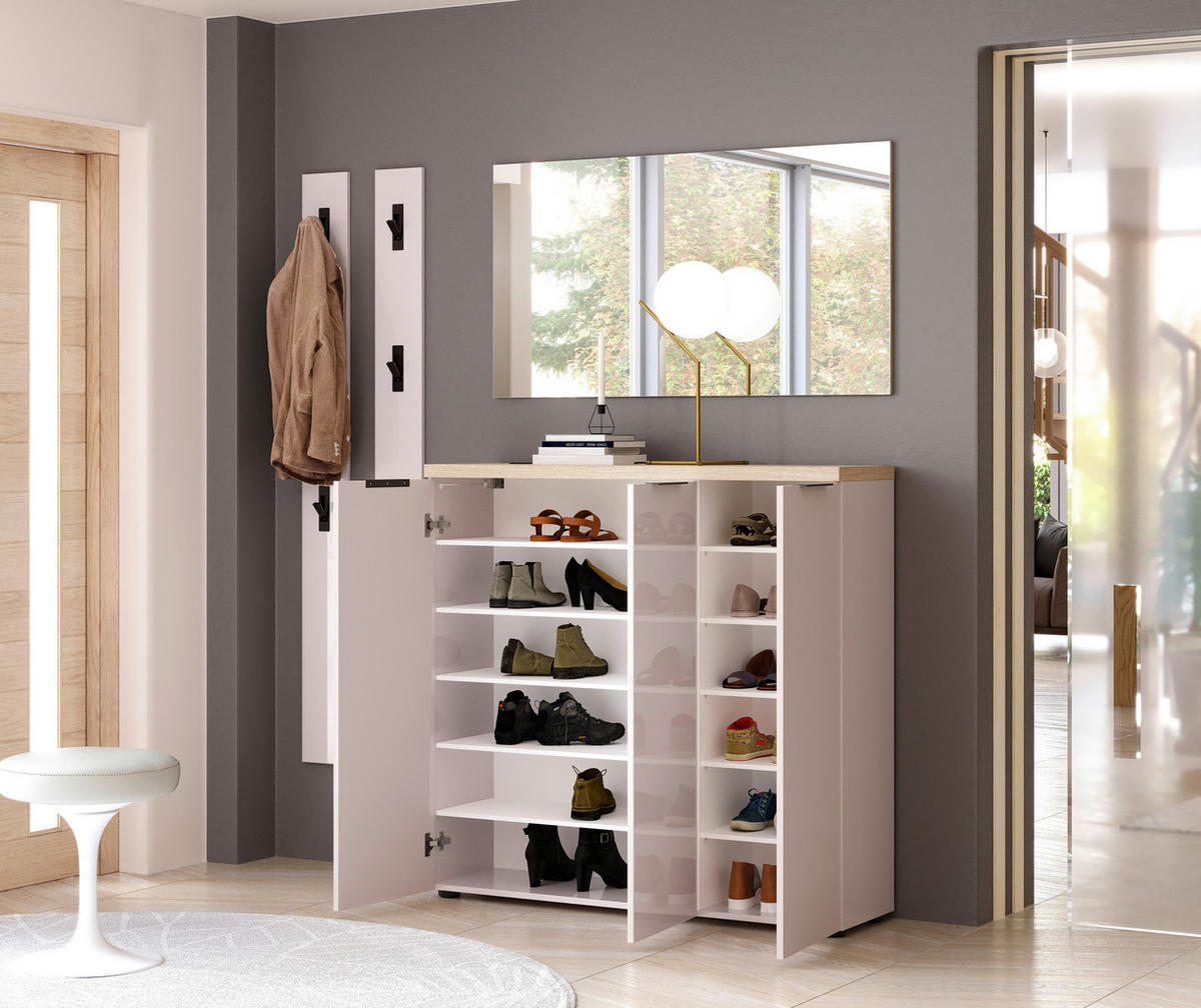 SCHUHSCHRANK Eichefarben, Kaschmir  - Kaschmir/Eichefarben, Design, Holzwerkstoff/Kunststoff (120/115/34cm) - Xora