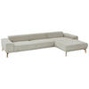 HÖRNSOFFA i flatväv ecru  - skogsek/ecru, Design, metall/trä (334/193cm) - Beldomo Comfort