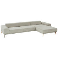 HÖRNSOFFA i flatväv ecru  - skogsek/ecru, Design, metall/trä (334/193cm) - Beldomo Comfort
