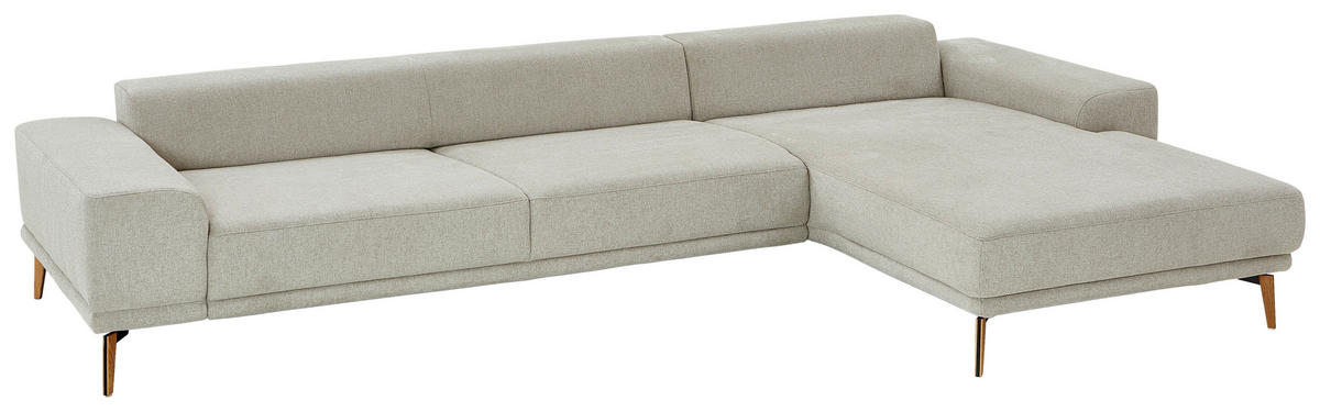 HÖRNSOFFA i flatväv ecru  - skogsek/ecru, Design, metall/trä (334/193cm) - Beldomo Comfort