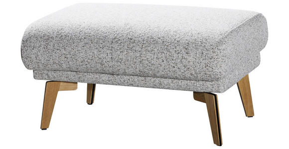 HOCKER Flachgewebe Creme, Hellgrau  - Eichefarben/Creme, Design, Holz/Textil (82/45/61cm) - Valnatura