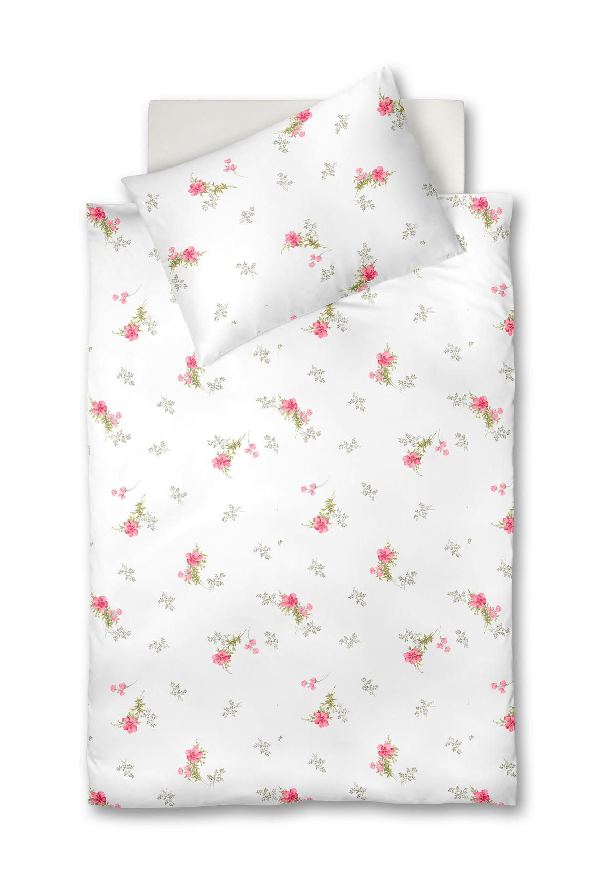 ÁGYNEMŰHUZAT-GARNITÚRA 140/200 cm  - pink/világoszöld, Basics, textil (140/200cm) - Fleuresse