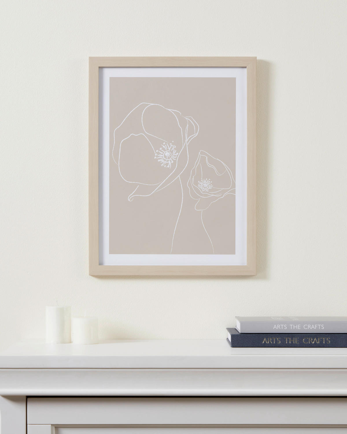 BILD Blumen Weiß, Pink  - Pink/Eichefarben, Trend, Glas/Papier (33/1,6/43cm) - Eglo