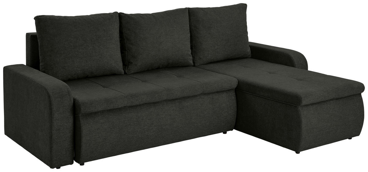 ECKSOFA in Webstoff Schwarz  - Schwarz, Konventionell, Kunststoff/Textil (235/158cm) - P & B