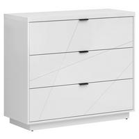 Comodă 106/93/42,5 cm  - alb/alb lucios intens, Modern, plastic/metal (106/93/42,5cm) - MID.YOU
