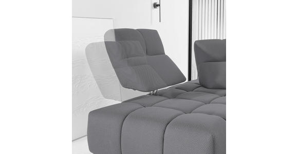 ECKSOFA in Struktur Grau 233/313 cm - Schwarz/Grau, Design, Kunststoff/Textil (233/313cm) - Emilio Belluti