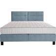 BOXSPRINGBETT 200/220 cm  in Blaugrau  - Blaugrau/Schwarz, KONVENTIONELL, Textil/Metall (200/220cm) - Esposa