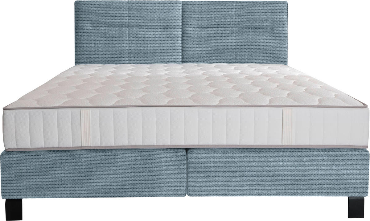 BOXSPRINGBETT 180/220 cm  in Blaugrau  - Blaugrau/Schwarz, Konventionell, Textil/Metall (180/220cm) - Esposa