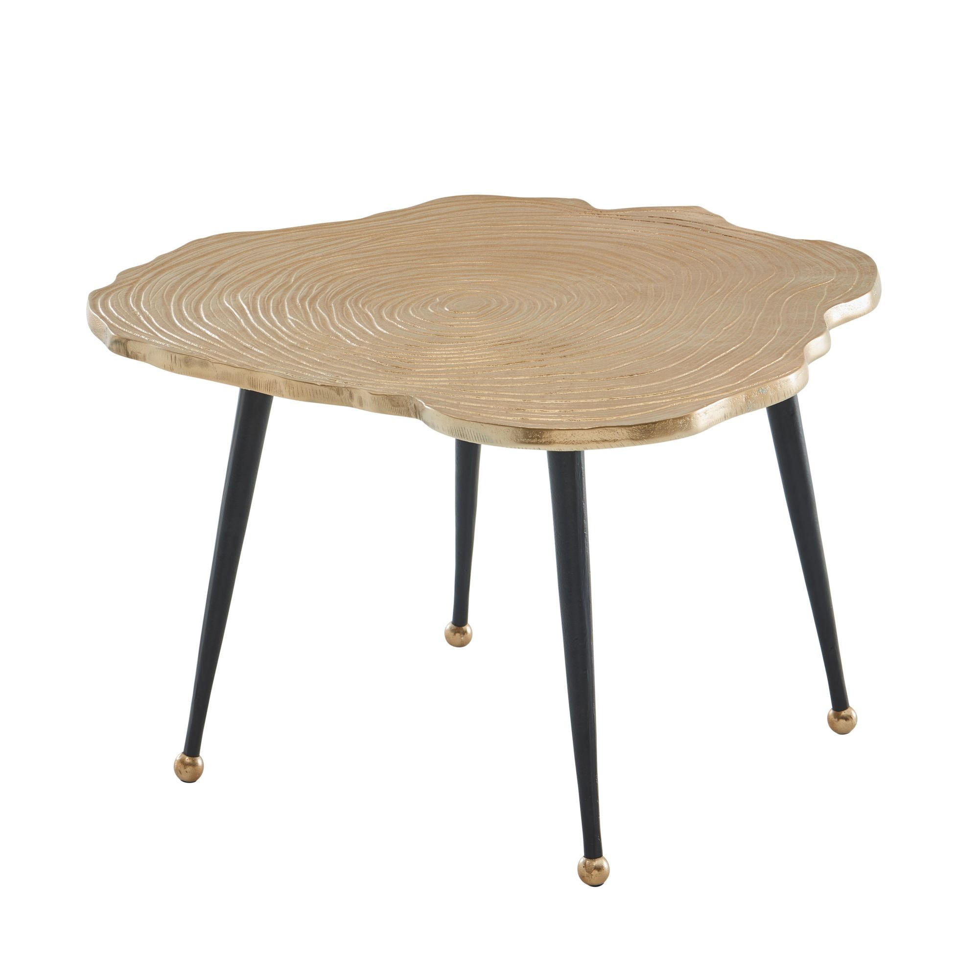 COUCHTISCH 64/64/37 cm Freiform Goldfarben  - Goldfarben/Schwarz, Design, Metall (64/64/37cm) - MID.YOU