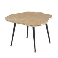 KLUBSKA MIZA, zlate barve  - zlate barve/črna, Design, kovina (64/64/37cm) - MID.YOU