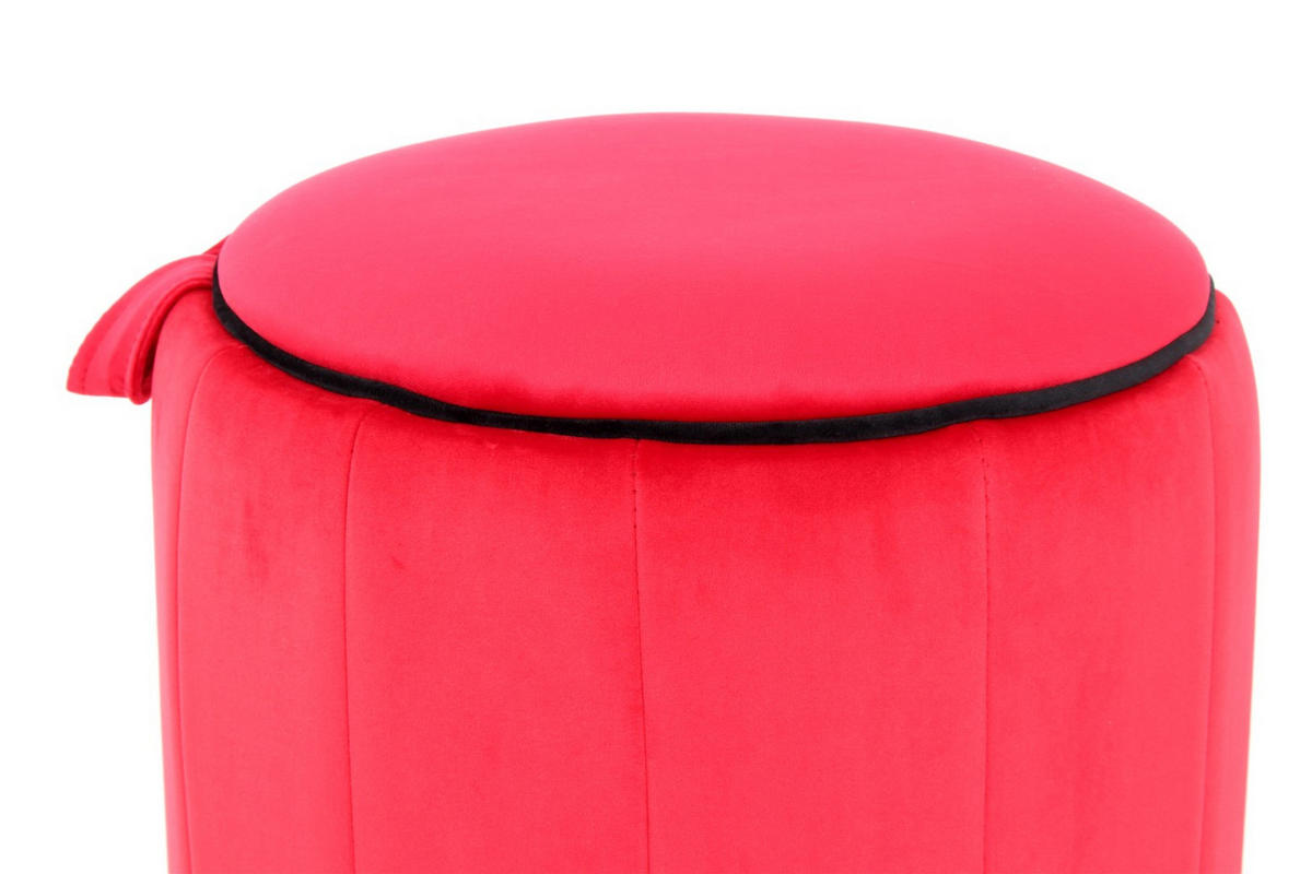 HOCKER Samt Rot  - Rot, Design, Textil (43/42/43cm) - Kayoom