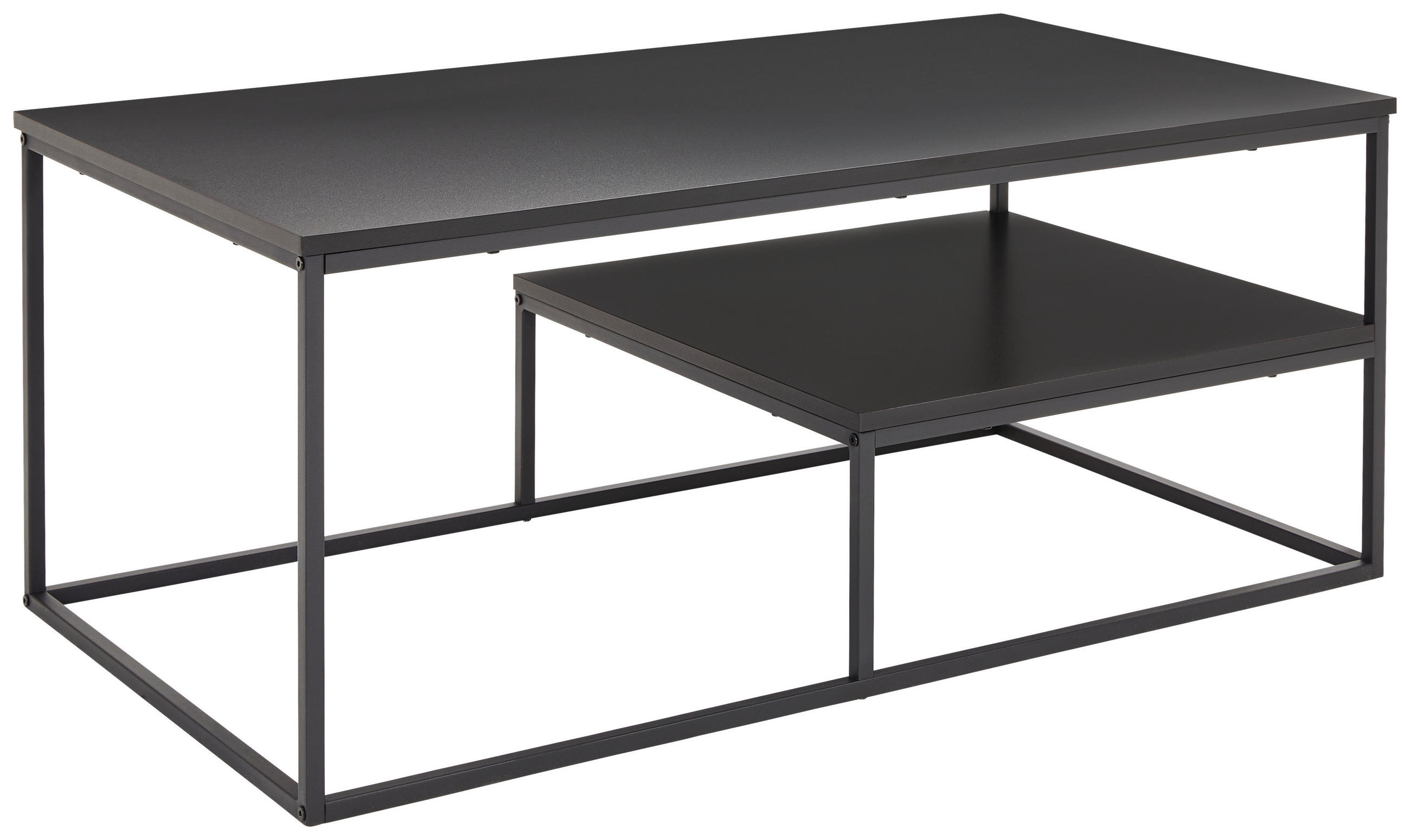 Couchtisch Sun 110/60/45 cm rechteckig Schwarz  - Schwarz, Design, Holzwerkstoff/Metall (110/60/45cm) - MID.YOU