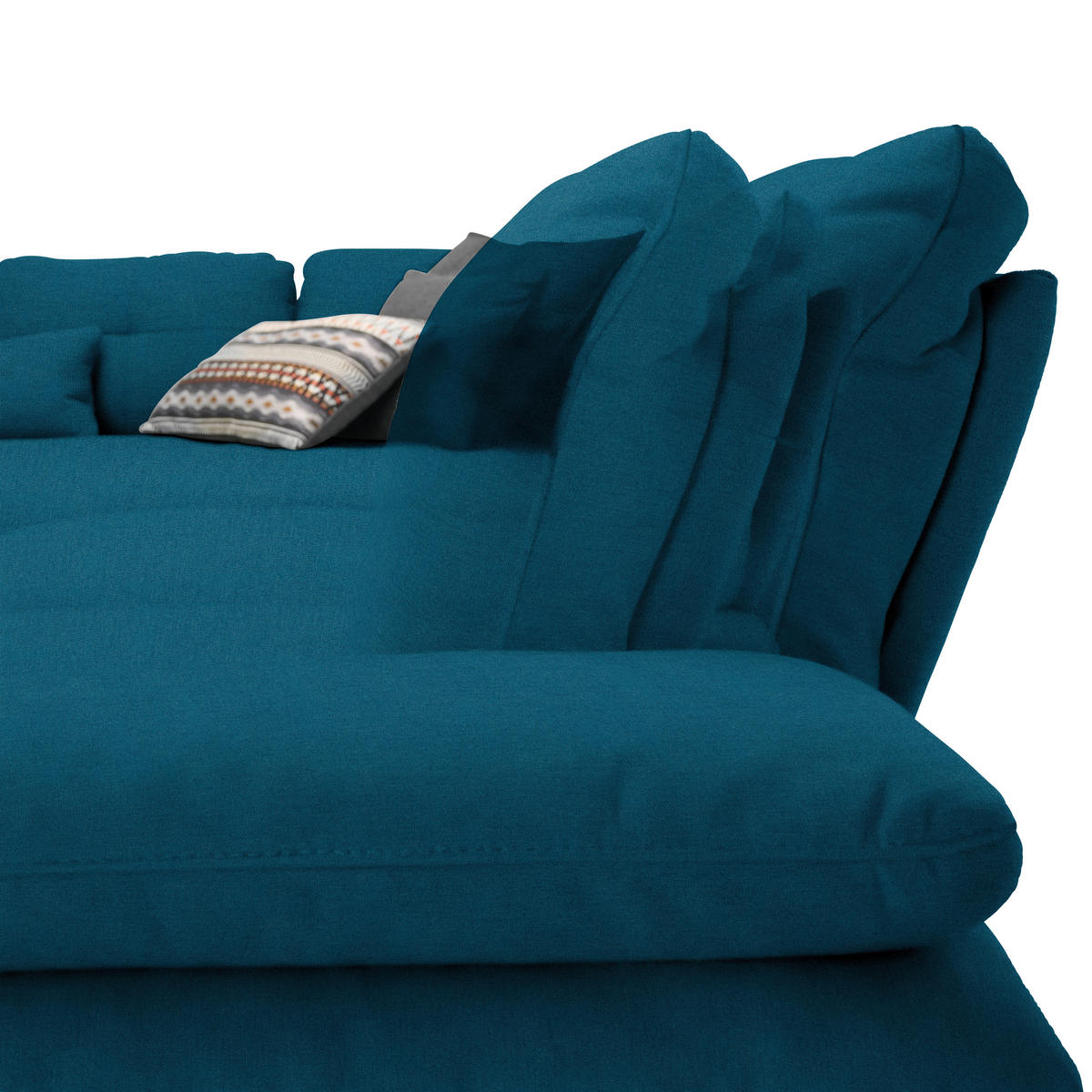 ECKSOFA in Flachgewebe Dunkelblau  271/344 cm  - Schwarz/Dunkelblau, Design, Textil/Metall (271/344cm) - Chilliano